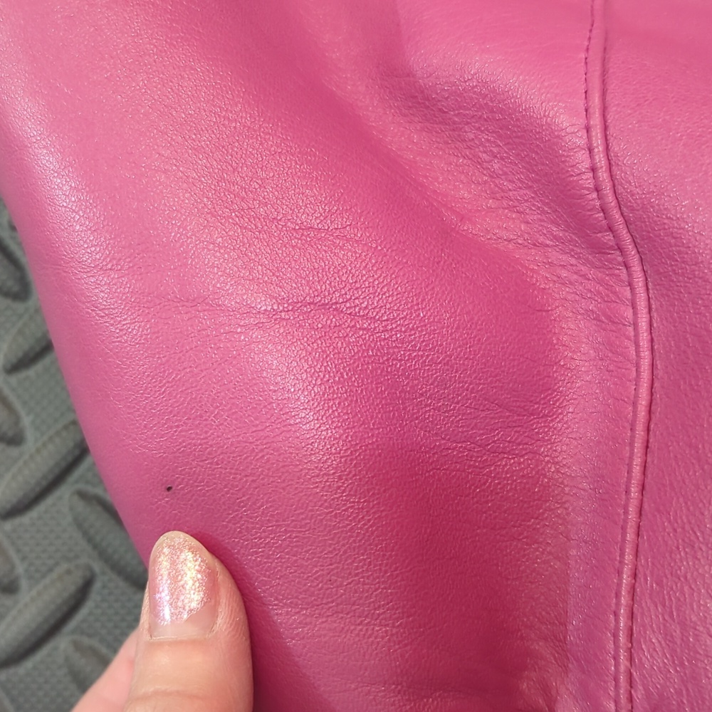 Soft Leather Purple Pink Hoodie Jacket - Picture 4 of 5